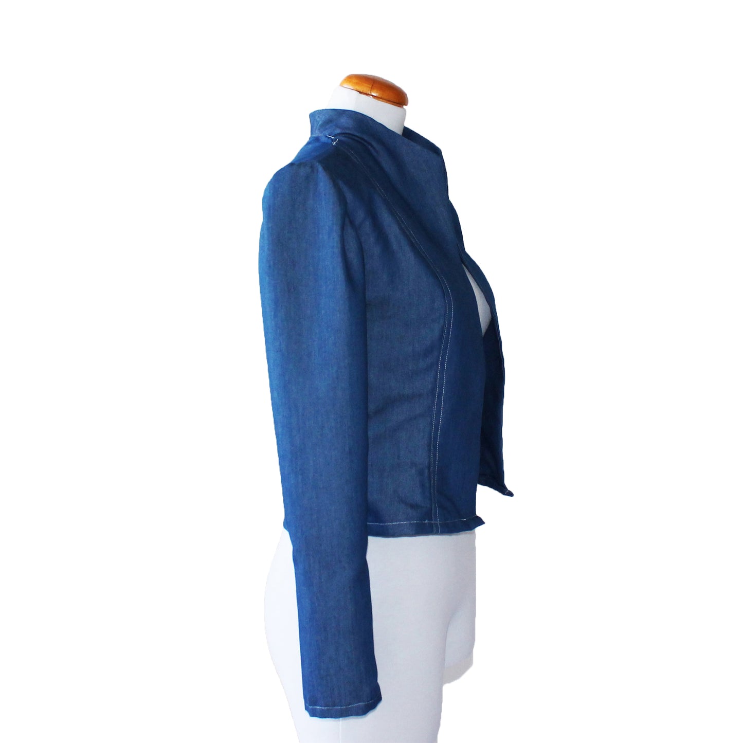 Blue denim Camellia unlined jacket - casual outfit idea