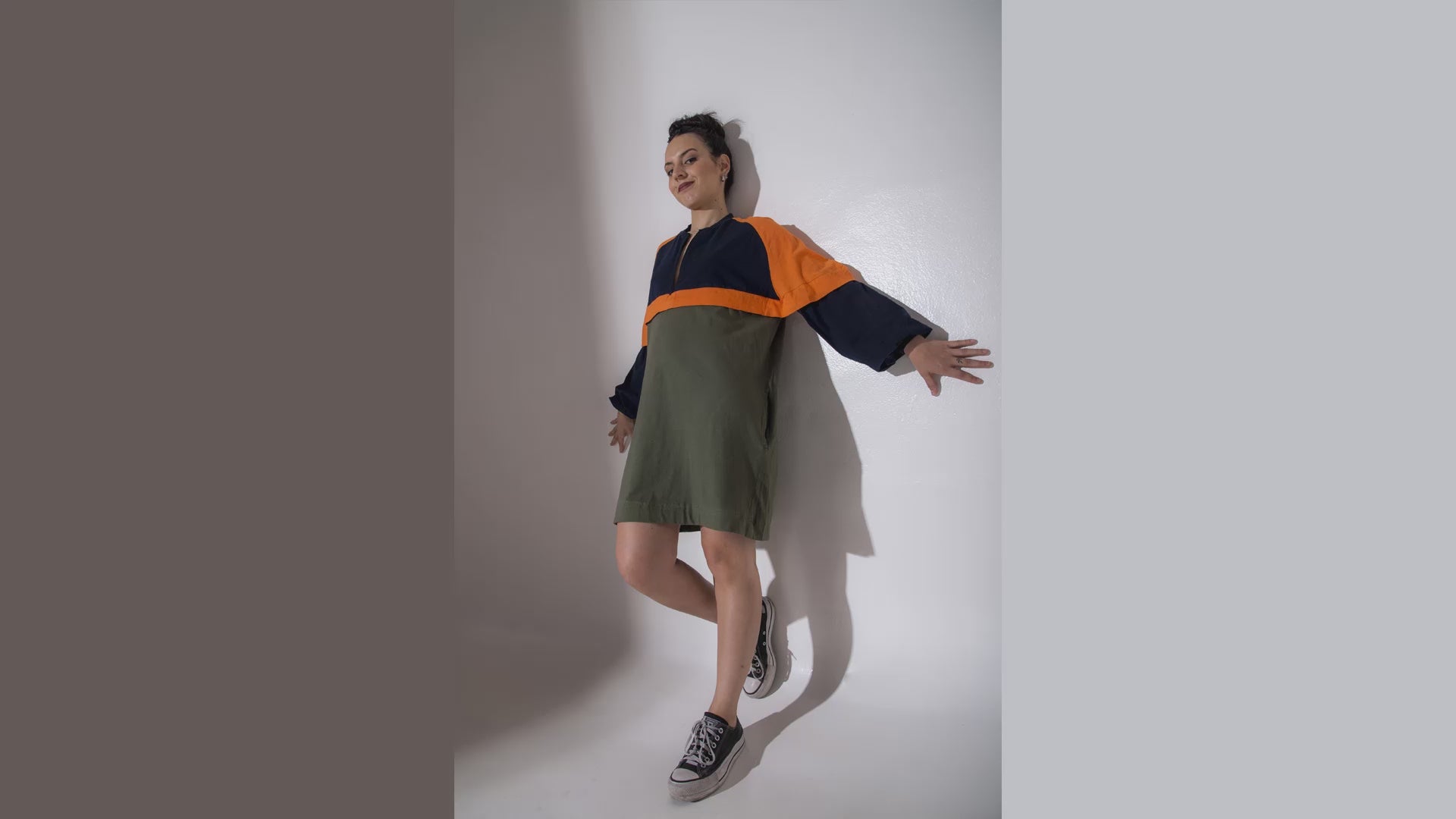 Video showcase of Dahlia raglan dress sewing pattern garment